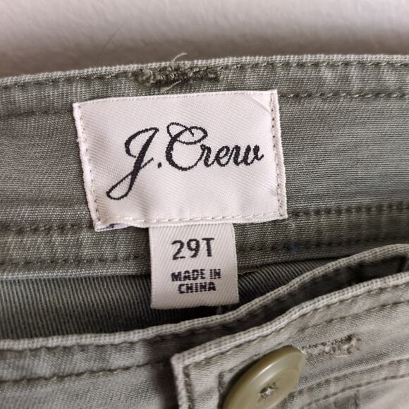 J CREW Olive Green The New Straight-Leg Cargo Pant Ankle Pockets Women's 29 Tall - Picture 4 of 5